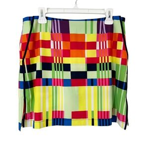 Golfini Rum Runner Golf Skort Women's Size 8 Plaid Colorful Skirt